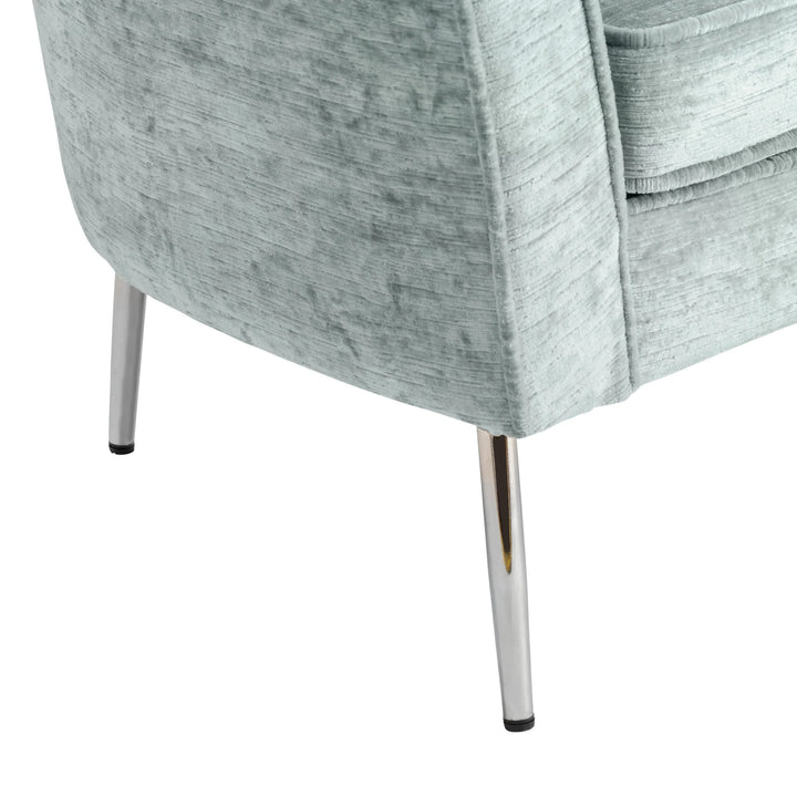 Seafoam Barrel Chair With Chrome Tapered Legs - AmericanHomeFurniture