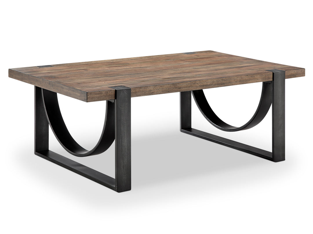 Bowden Rustic Honey And Distressed Iron Rectangular Cocktail Table - T4635-43