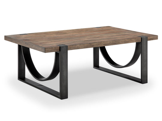 Bowden Rustic Honey And Distressed Iron Rectangular Cocktail Table - T4635-43