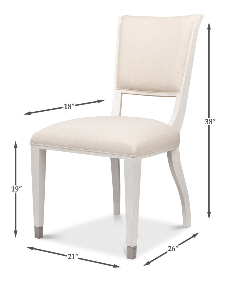 American Home Furniture | Sarreid - Elegant Dining Side Chair Working White  - Set of 2