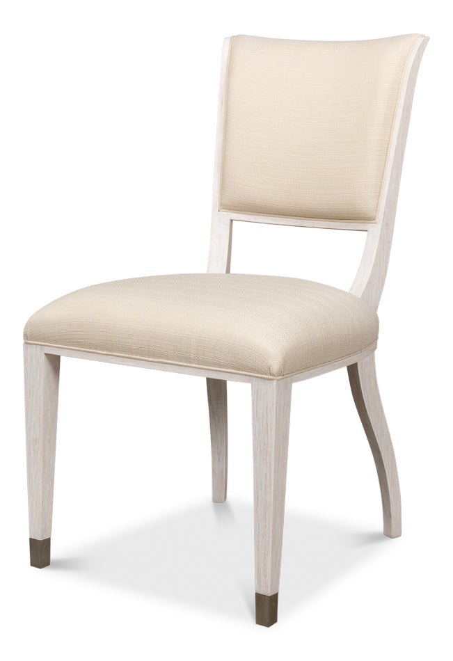 American Home Furniture | Sarreid - Elegant Dining Side Chair Whitewash Wht  - Set of 2