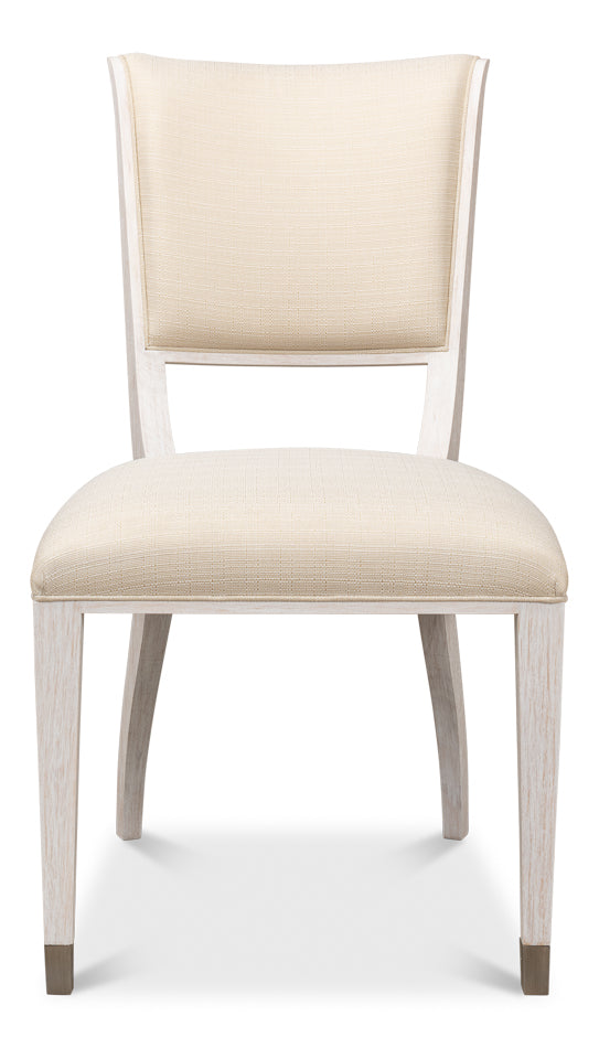 American Home Furniture | Sarreid - Elegant Dining Side Chair Whitewash Wht  - Set of 2