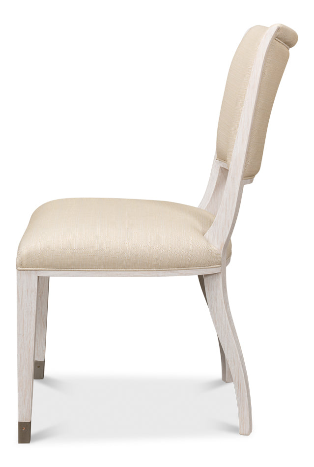 American Home Furniture | Sarreid - Elegant Dining Side Chair Whitewash Wht  - Set of 2