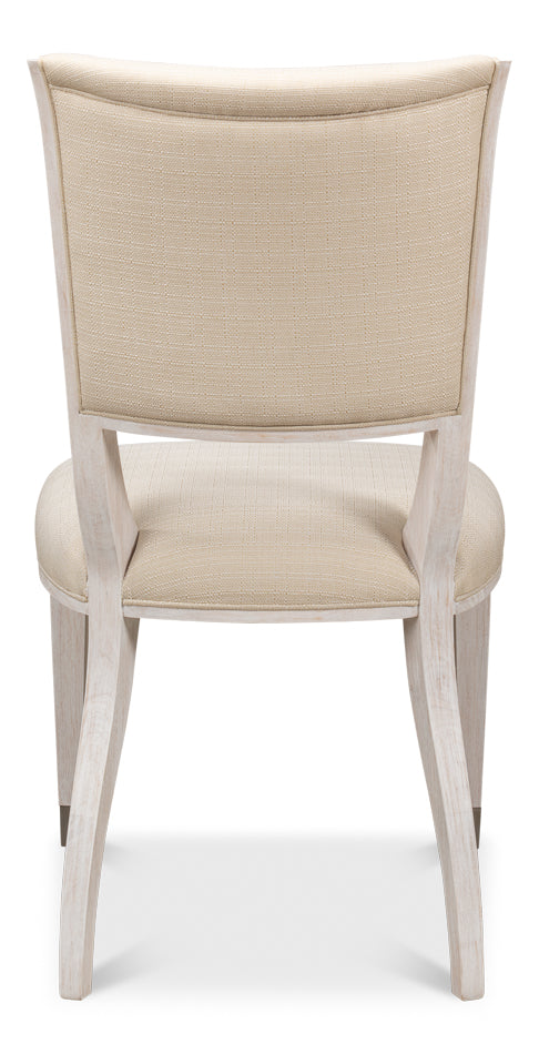 American Home Furniture | Sarreid - Elegant Dining Side Chair Whitewash Wht  - Set of 2