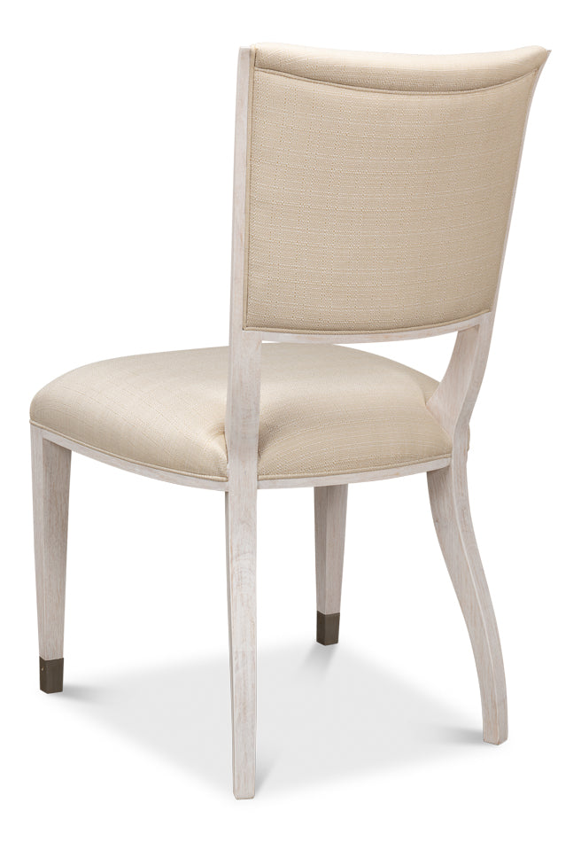 American Home Furniture | Sarreid - Elegant Dining Side Chair Whitewash Wht  - Set of 2