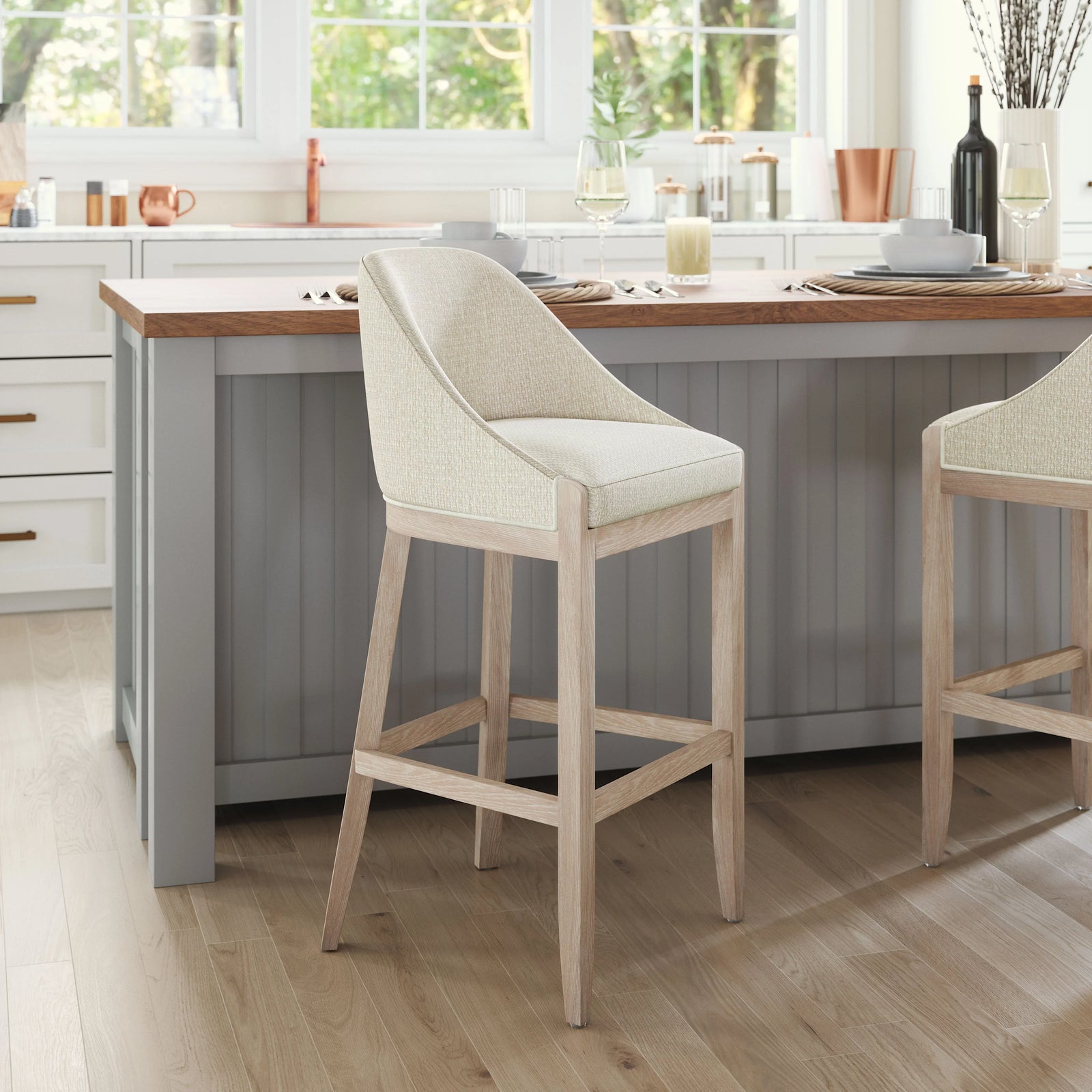 Zuo Calmo Barstool Beige BAR STOOLS + COUNTER STOOLS