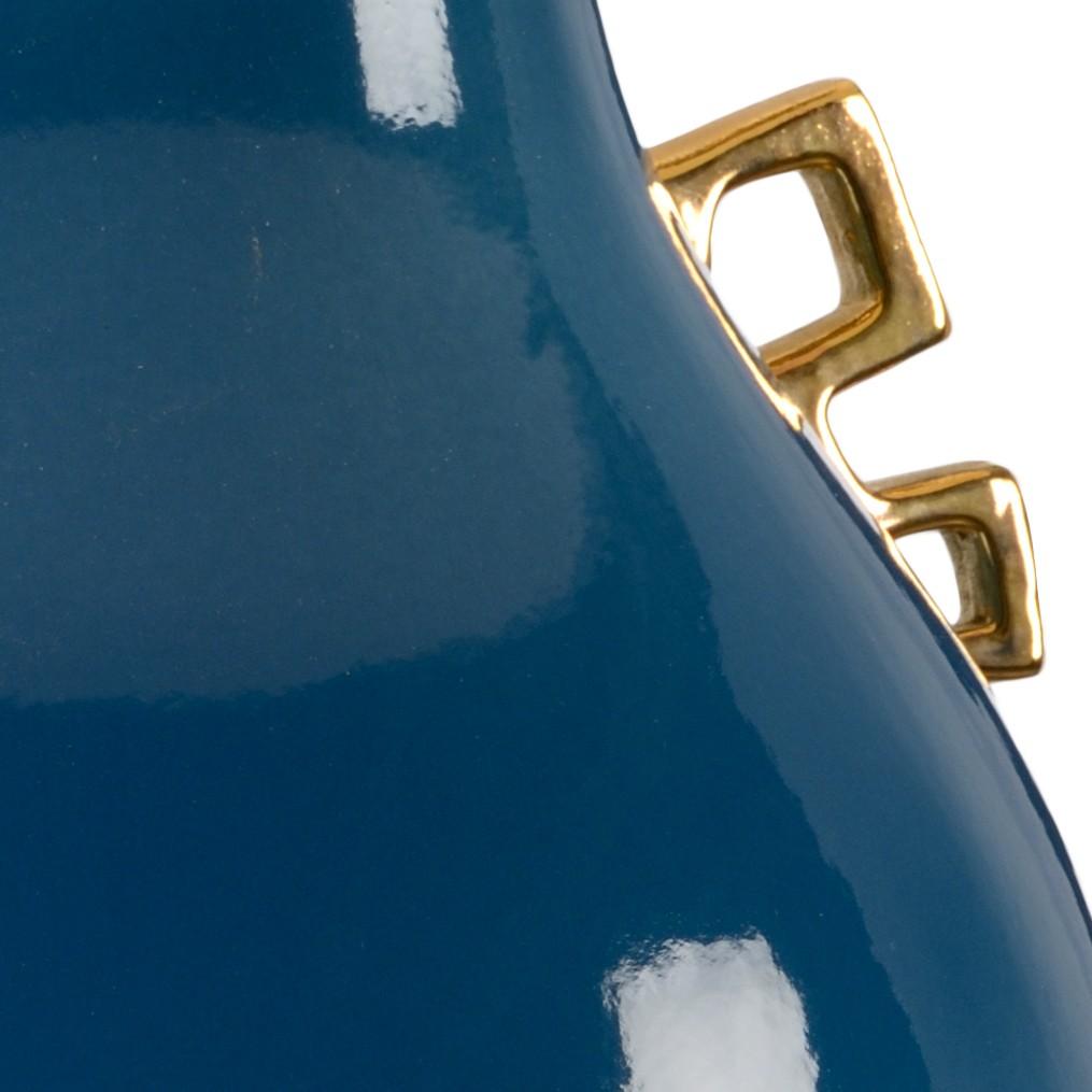 Largo Blue Glaze/Gold Leaf