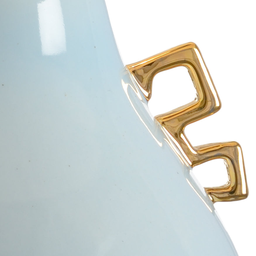 Powder Blue Glaze/Gold Leaf