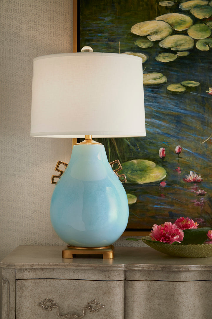 Powder Blue Glaze/Gold Leaf