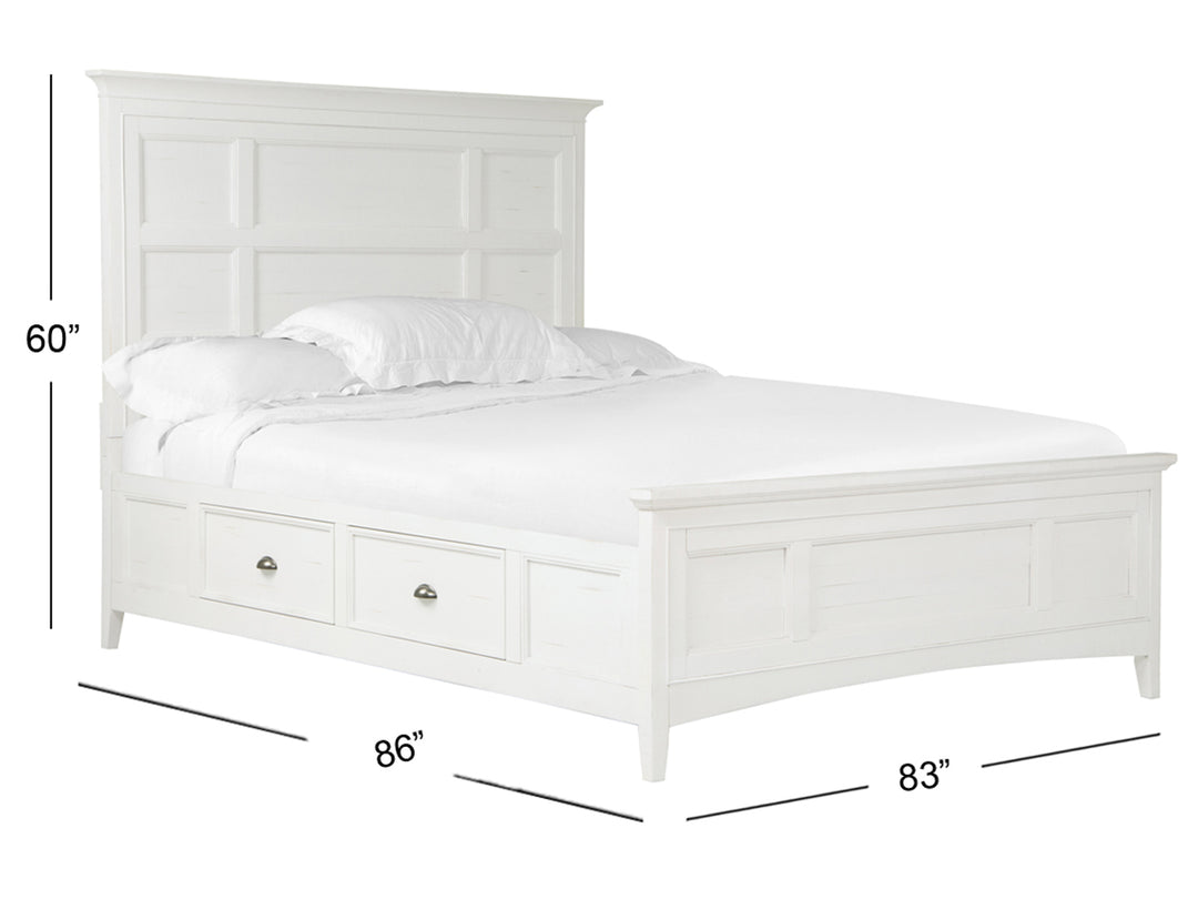 Heron Cove Chalk White And Dovetail Grey King Panel Storage Bed - B4400-65