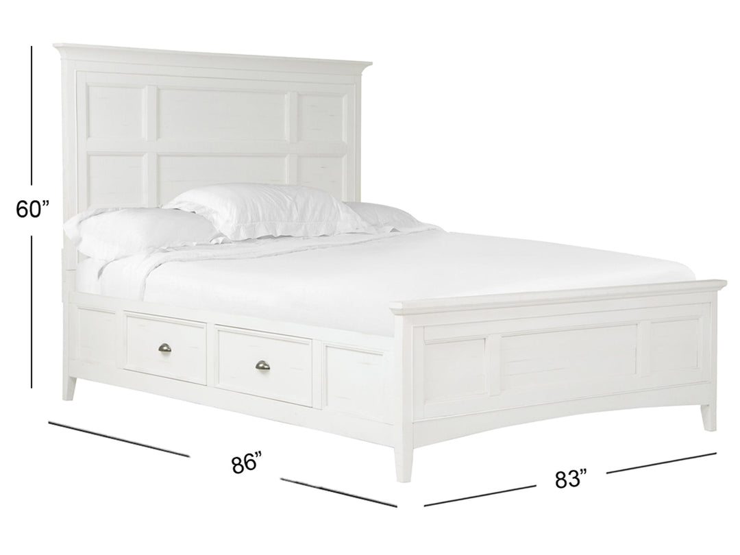 Heron Cove Chalk White And Dovetail Grey Panel Storage Bed
