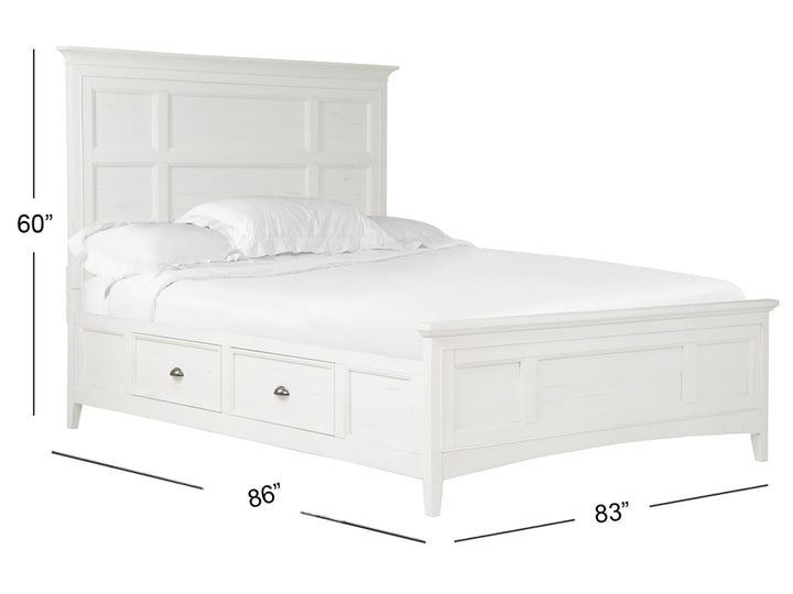 Heron Cove Chalk White And Dovetail Grey Panel Storage Bed