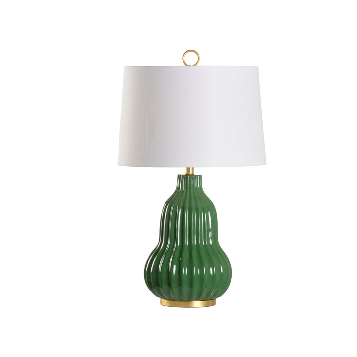 Parrot Green Glaze/Gold Leaf