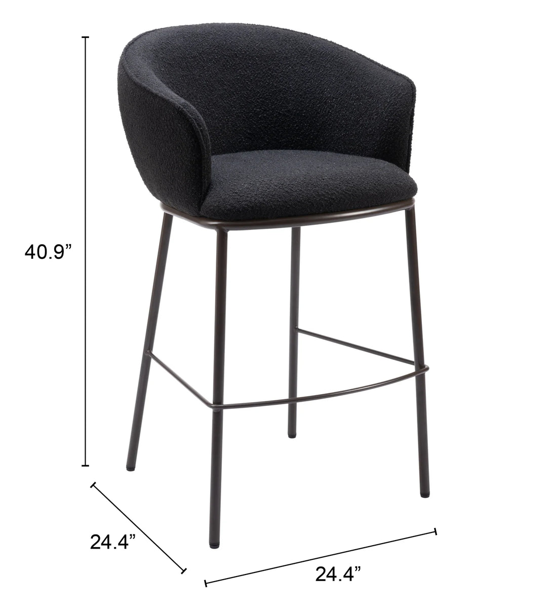 Essen Barstool Black & Bronze - AmericanHomeFurniture
