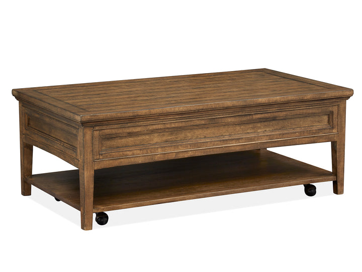 Bay Creek Toasted Nutmeg Rectangular Cocktail Table With Casters - T4398-43