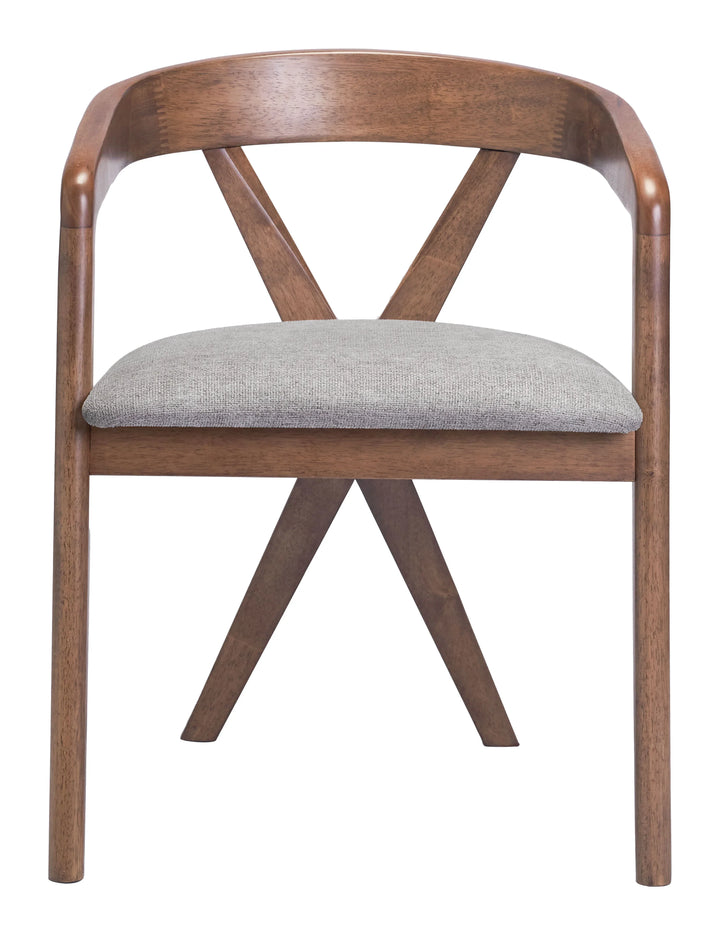 Cairo Dining Chair Dove Gray & Walnut - AmericanHomeFurniture