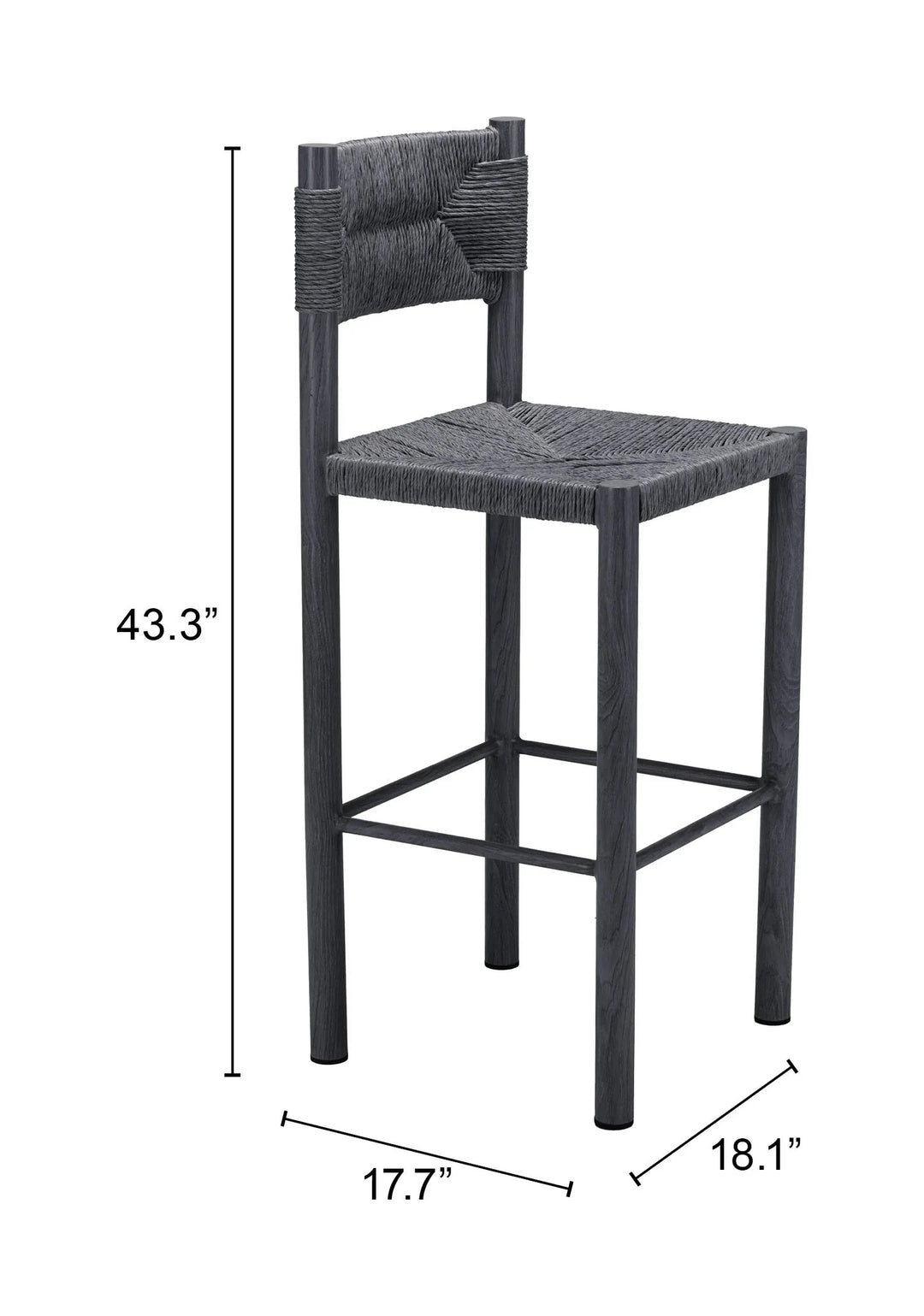Iska Barstool (Set of 2) Black - AmericanHomeFurniture