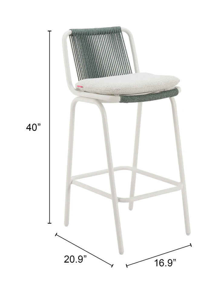 Luft Barstool (Set of 2) White & Green - AmericanHomeFurniture