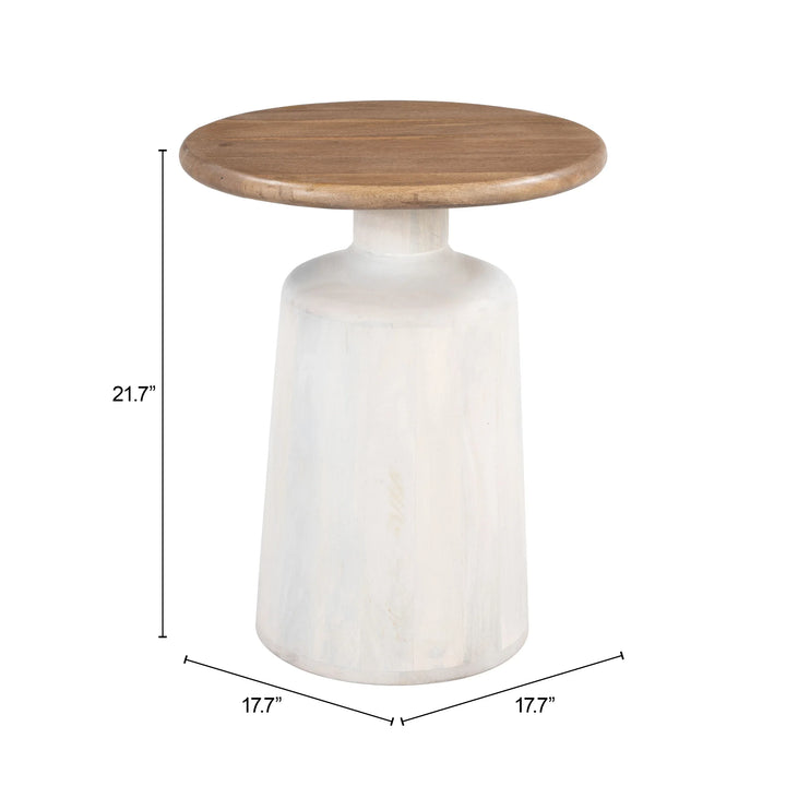 Goblet Side Table Brown & White - AmericanHomeFurniture