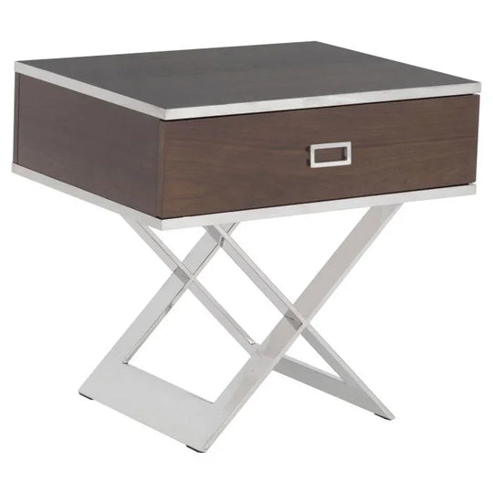 Walnut Solids and Veneers, Stainless Steel, Smoked Stone
