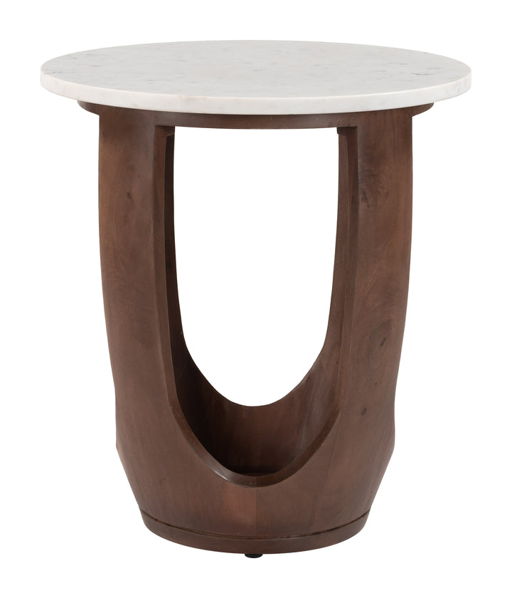 Vaan Side Table White & Walnut - 111039