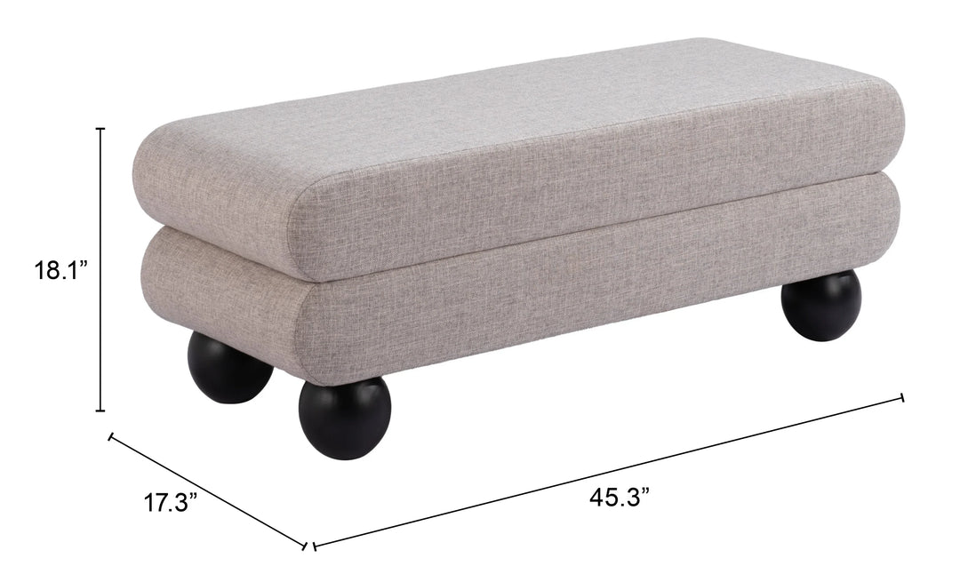 Davao Bench Gray - AmericanHomeFurniture