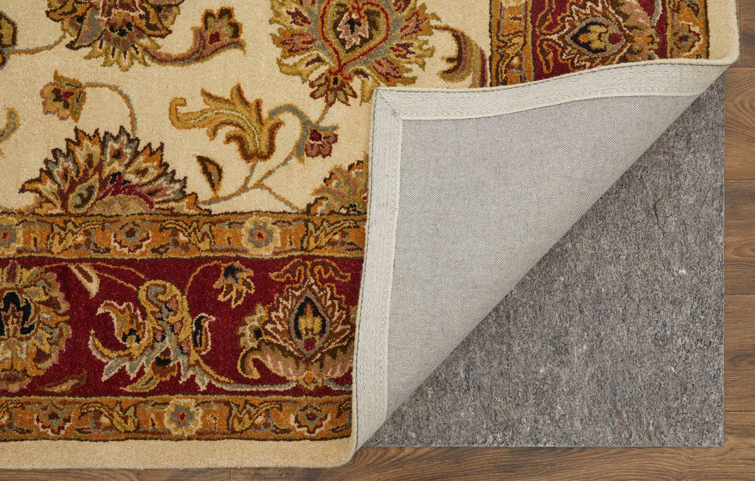 Rectangle/5' x 8'/Ivory/Red