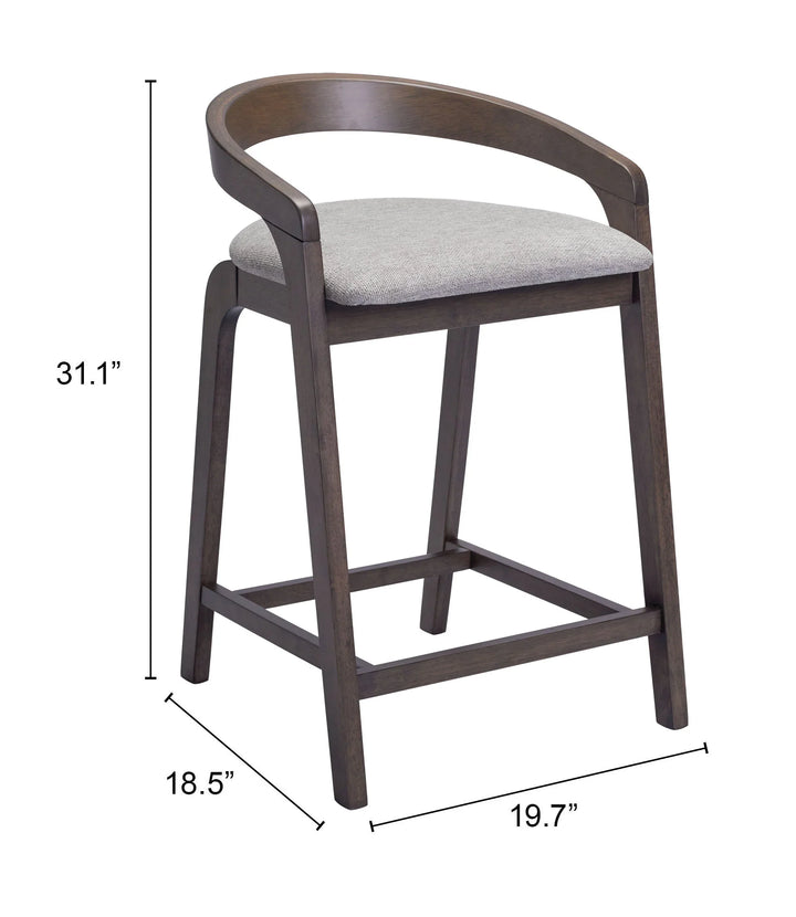 Troy Counter Stool (Set of 2) Dove Gray & Espresso - AmericanHomeFurniture