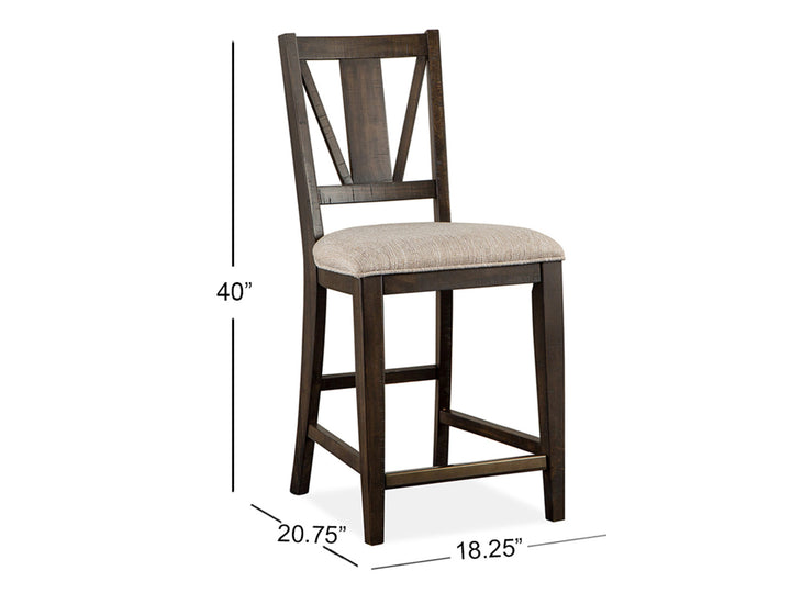 Westley Falls Graphite Upholstered Counter Chair - Set of 2 - D4399-82