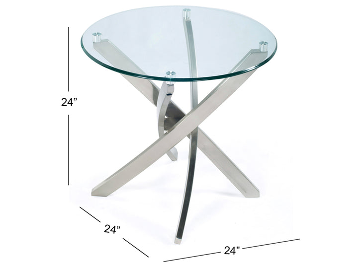 Zila Brushed Nickel Round End Table - T2050-05