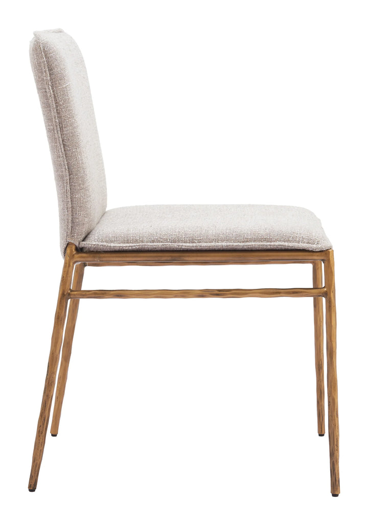Nordvest Dining Chair Beige & Gold - AmericanHomeFurniture