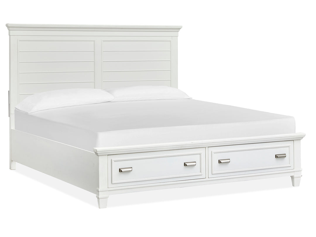 Charleston White Dove California King White Panel Storage Bed - B5611-75WH