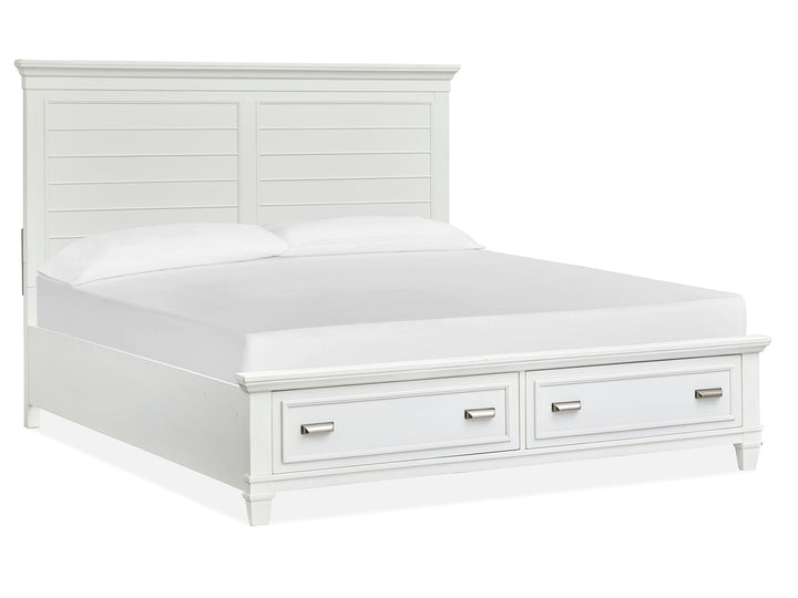 Charleston White Dove Queen White Panel Storage Bed - B5611-55WH