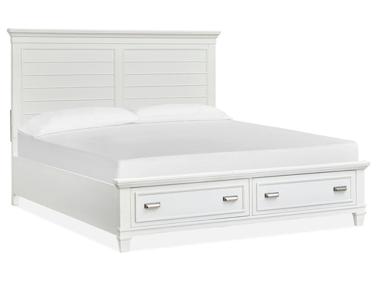 Charleston White Dove King White Panel Storage Bed - B5611-65WH