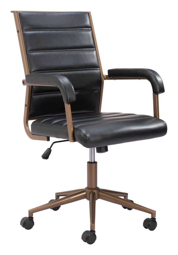 Auction Office Chair Vintage Black - AmericanHomeFurniture