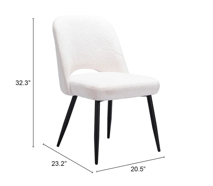 Teddy Dining Chair (Set of 2) Ivory - AmericanHomeFurniture