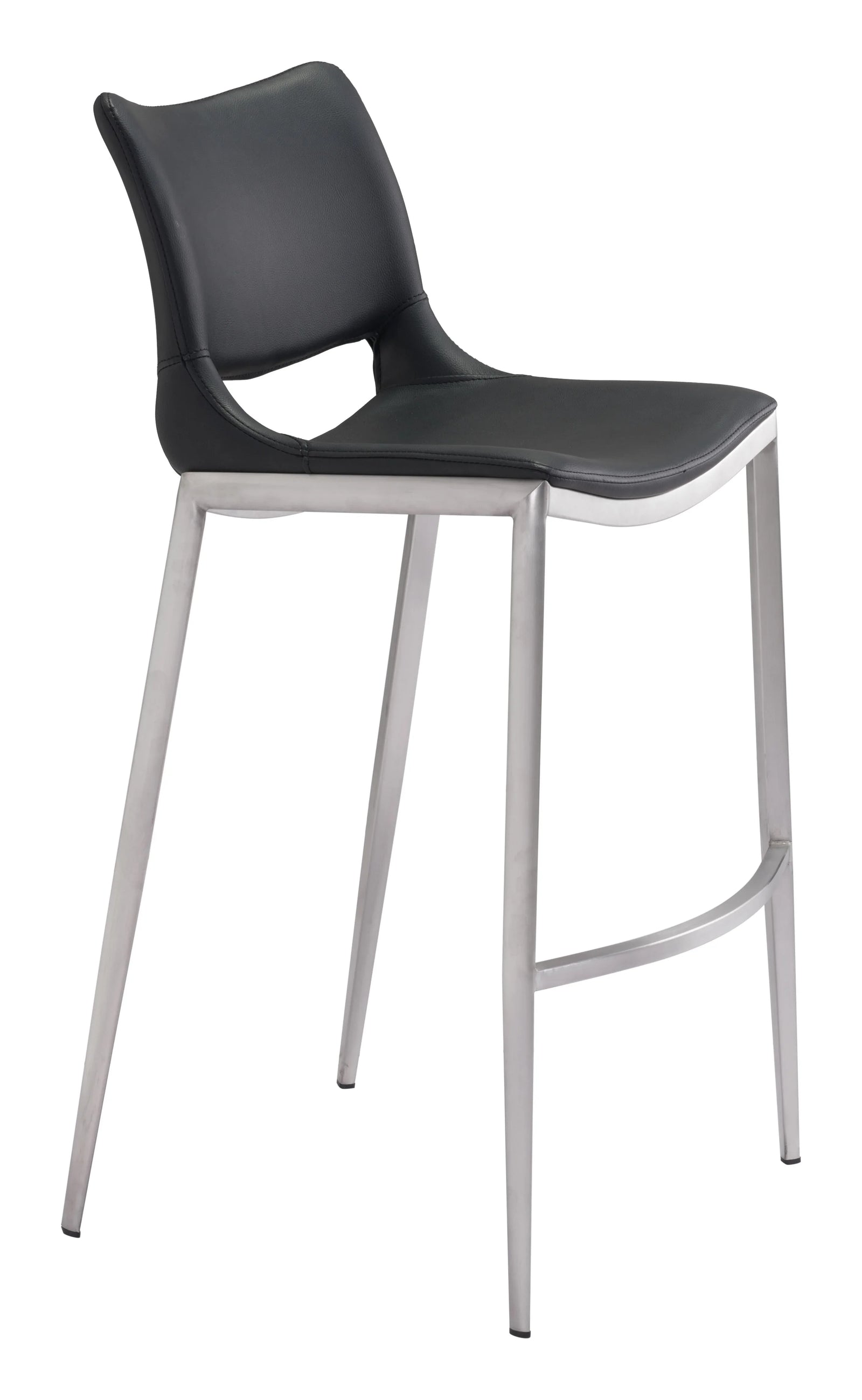 Zuo Ace Barstool (Set of 2) Black & Silver BAR STOOLS + COUNTER STOOLS