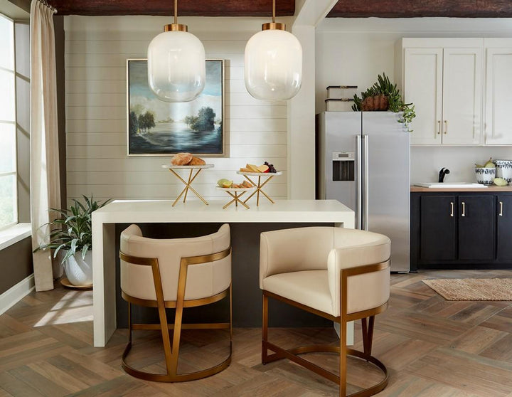 Milk/Antique Brass