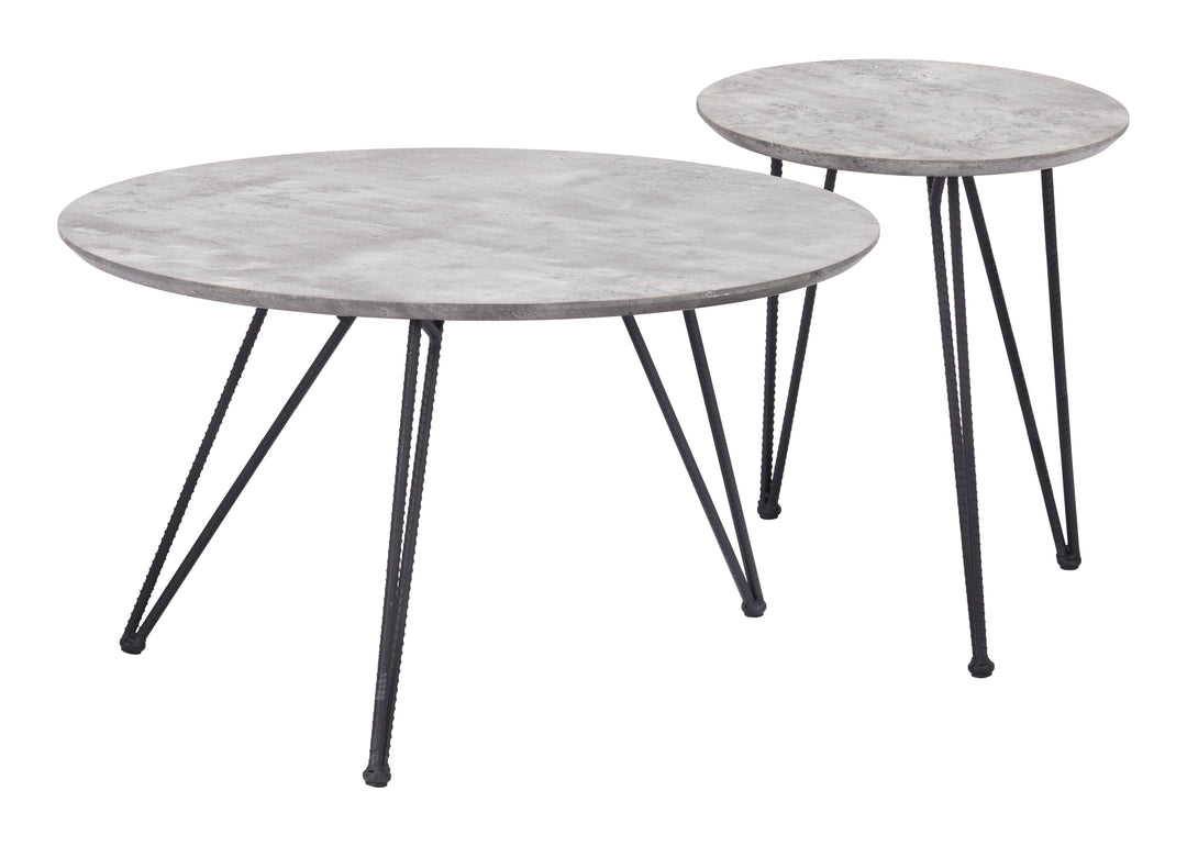 Kerris Coffee Table Set (2-Piece) Gray & Black - 109232