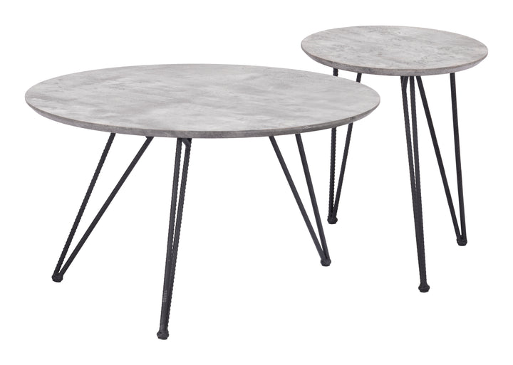 Kerris Coffee Table Set (2-Piece) Gray & Black - 109232
