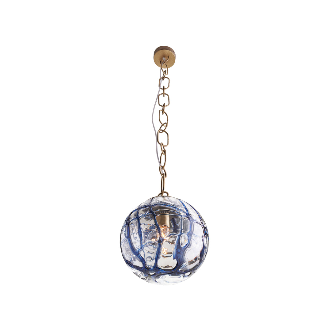 Transparent/Blue Avio Swirl/Blown/Antique Brass