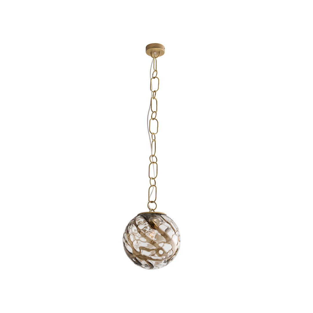 Transparent/Black Swirl/Blown/Antique Brass