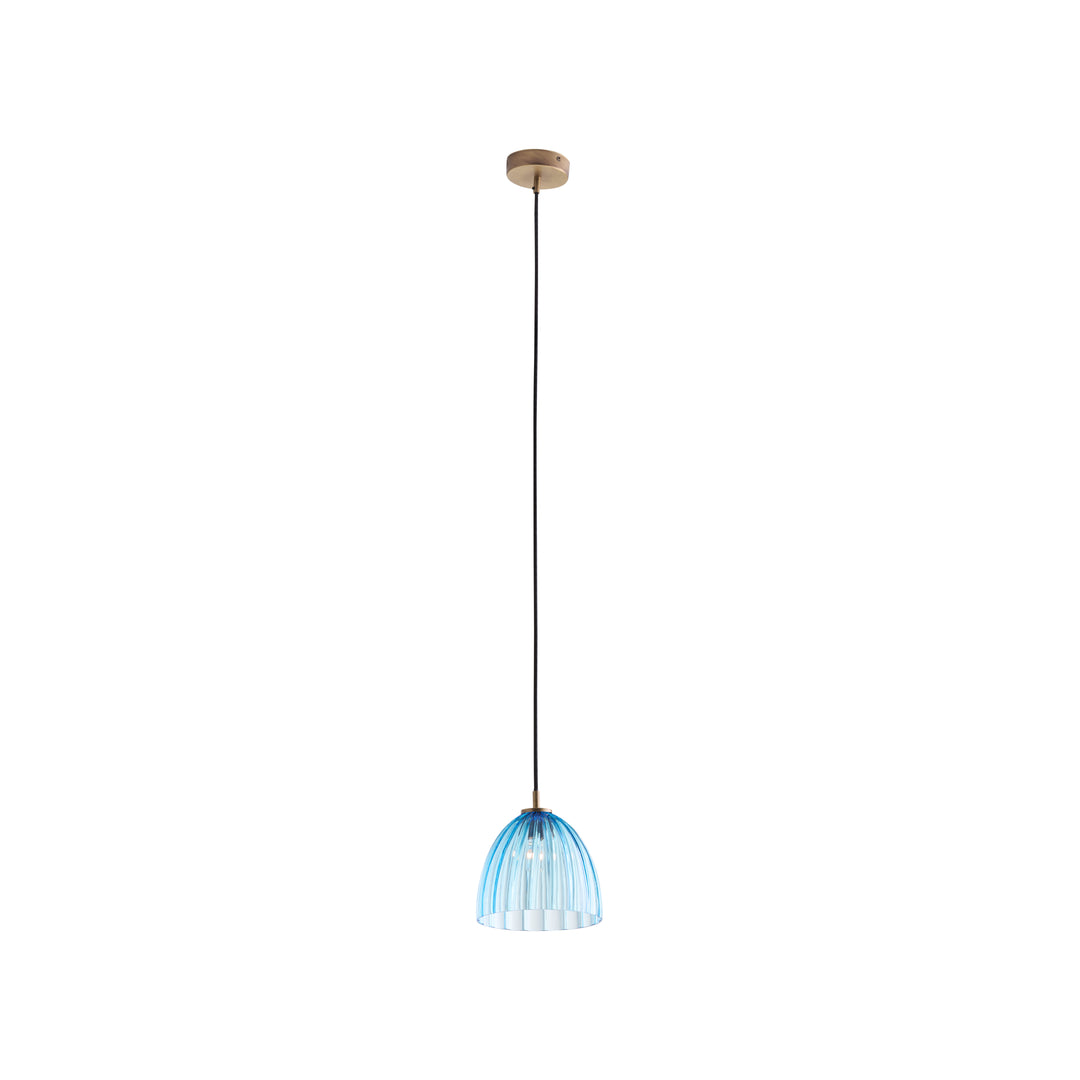 Aqua/Blown/Antique Brass