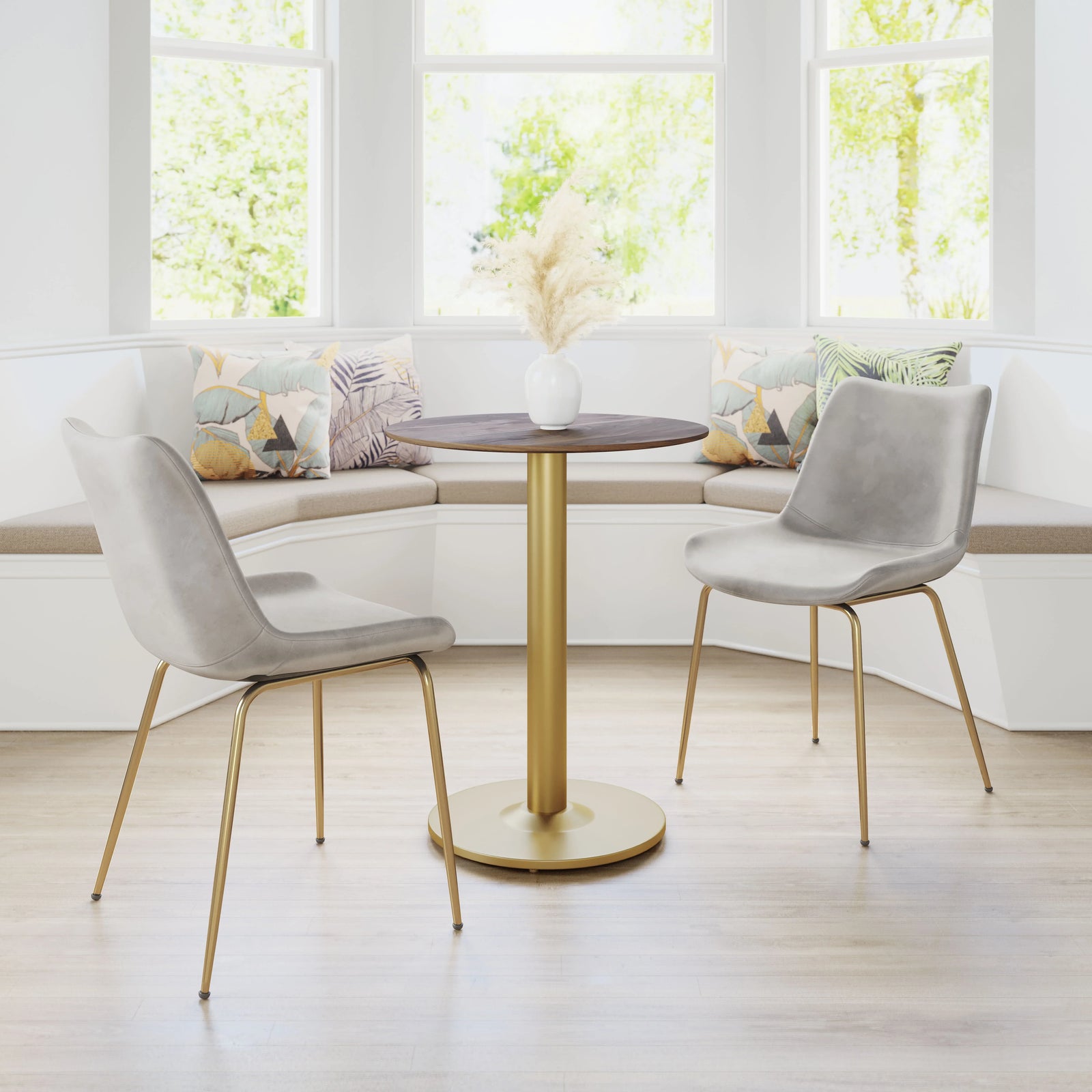 Zuo Alto Bistro Table Brown & Gold DINING TABLES