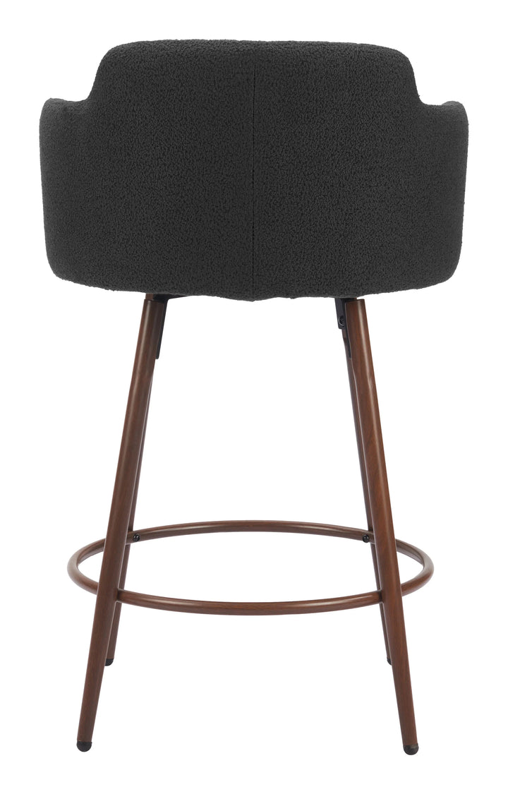 Kono Swivel Counter Stool (Set of 2) Black & Walnut - AmericanHomeFurniture