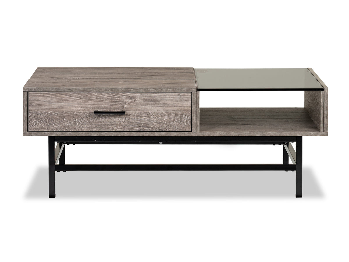 Fenwick Whitetail Brown And Smoke Glass Rectangular Lift Top Cocktail Table - T5962-51