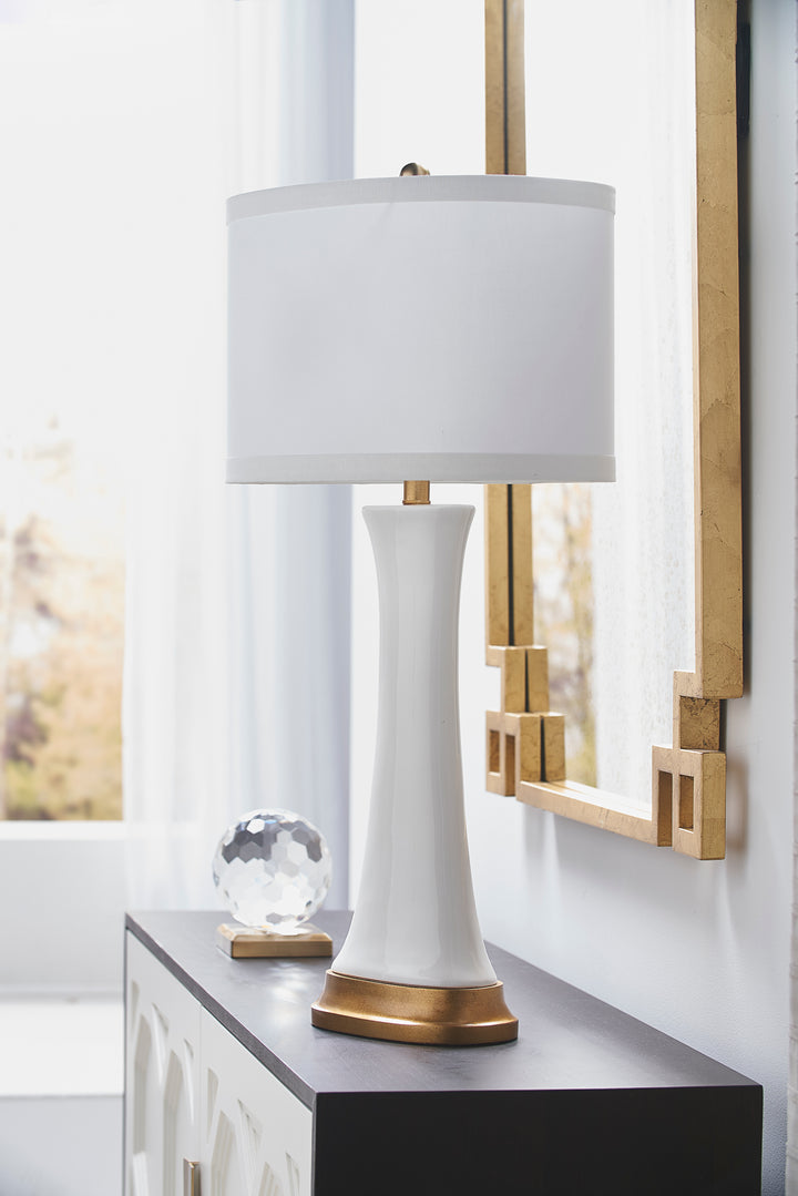 White Glaze/Antique Gold Leaf