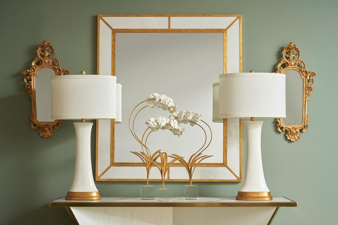 White Glaze/Antique Gold Leaf