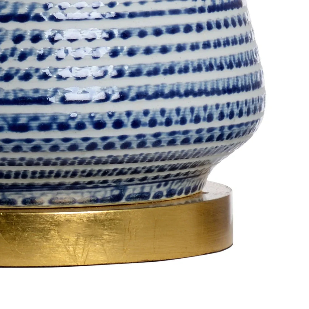 Blue/White Glaze/Antique Gold Leag