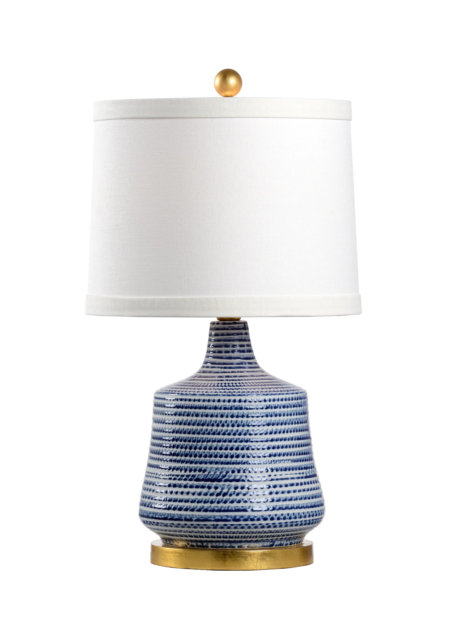 Blue/White Glaze/Antique Gold Leag